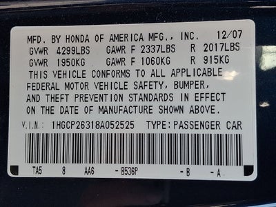 2008 Honda Accord Sdn LX