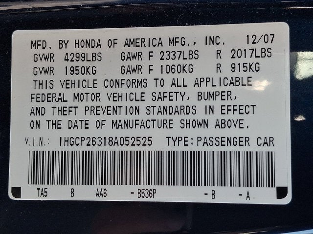 2008 Honda Accord Sdn LX