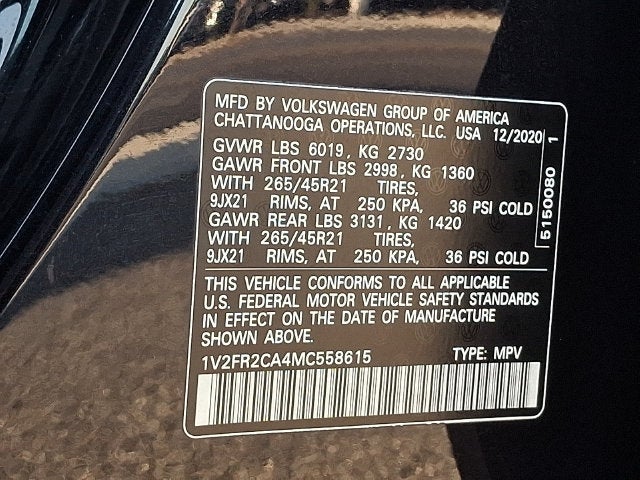 2021 Volkswagen Atlas 3.6L V6 SEL Premium R-Line