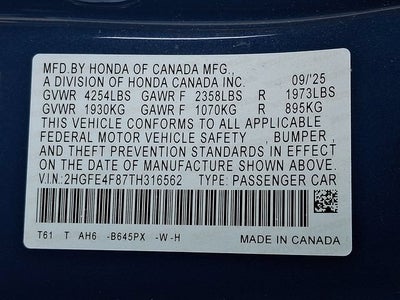 2026 Honda Civic Hybrid Sport