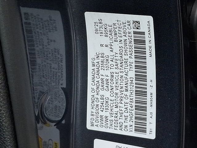 2026 Honda Civic Sedan Hybrid Sport