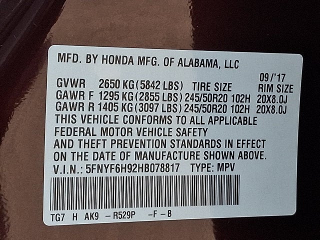 2017 Honda Pilot Touring